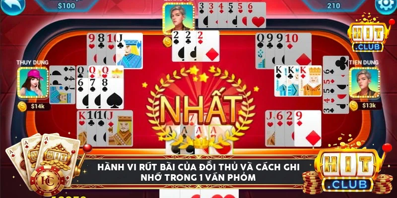 Timeline theo dõi hành vi rút bài của đối thủ trong một ván phỏm Hitclub