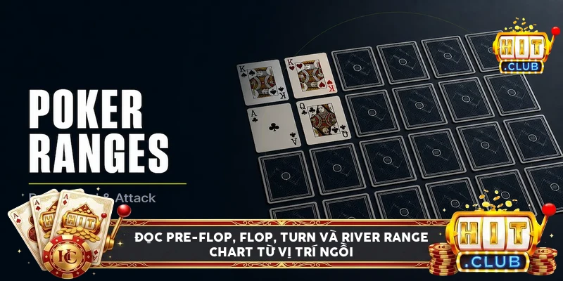 Bảng range chart pre-flop theo vị trí ngồi UTG, button và blind trong poker