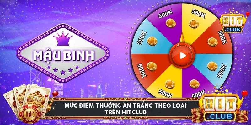 Bảng điểm thưởng ăn trắng theo loại đơn, đôi và toàn bàn trên Hitclub